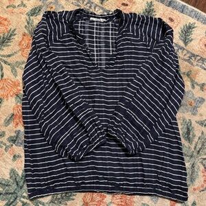 Carve Designs Navy and White Striped Blouse